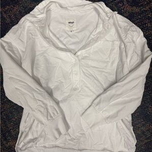 Aerie Cream Long Sleeve Henley